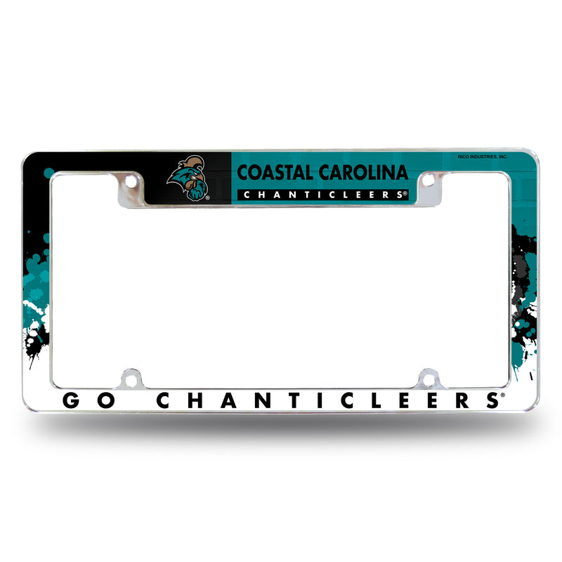 NCAA Coastal Carolina Chanticleers 12" x 6" Chrome All Over Automotive License Plate Frame for Car/Truck/SUV By Rico Industries
