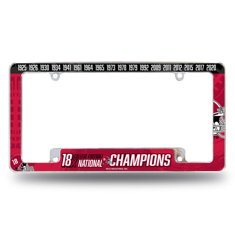 Alabama University 18 Time College Football Champs All Over Chrome Frame