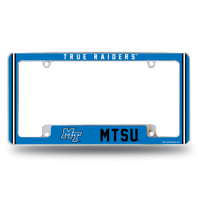 Middle Tennessee Alternate Design All Over Chrome Frame - Bottom Oriented