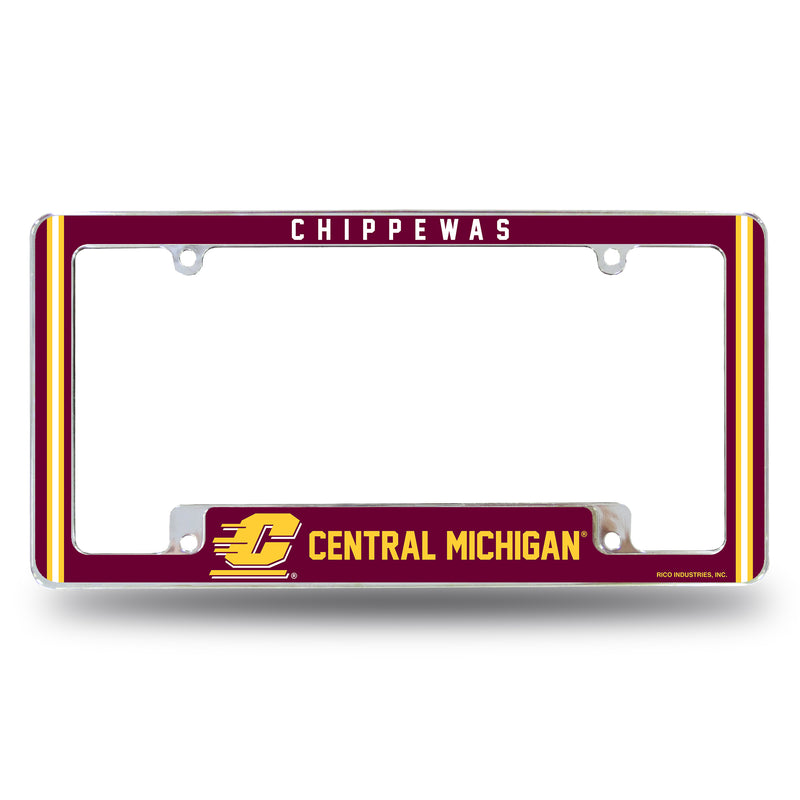 Central Michigan Alternate Design All Over Chrome Frame - Bottom Oriented