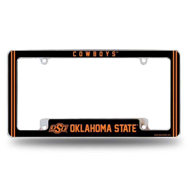 Oklahoma State Alternate Design All Over Chrome Frame - Bottom Oriented