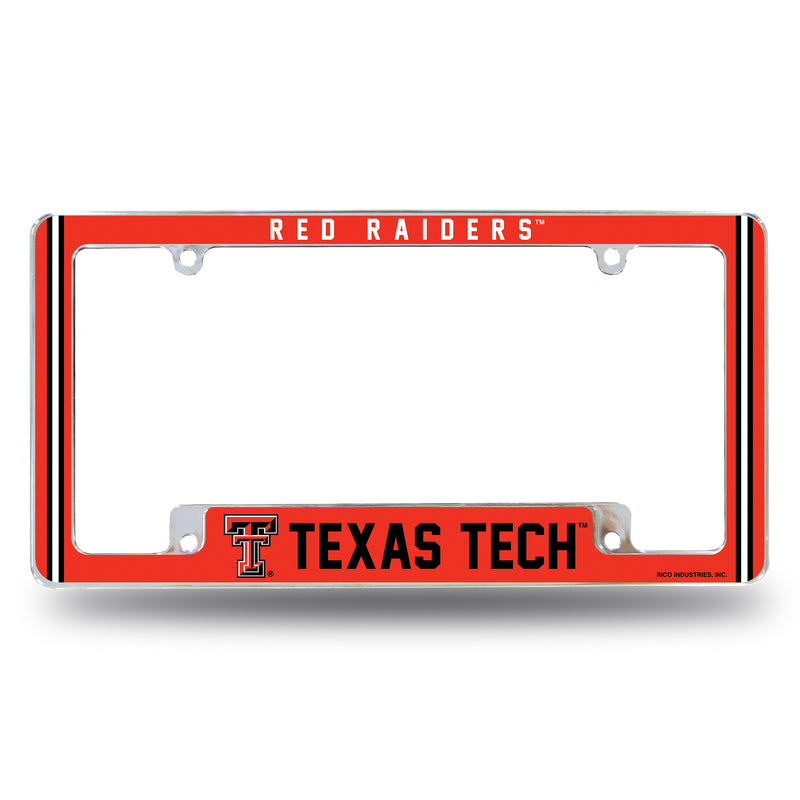 Texas Tech Alternate Design All Over Chrome Frame - Bottom Oriented