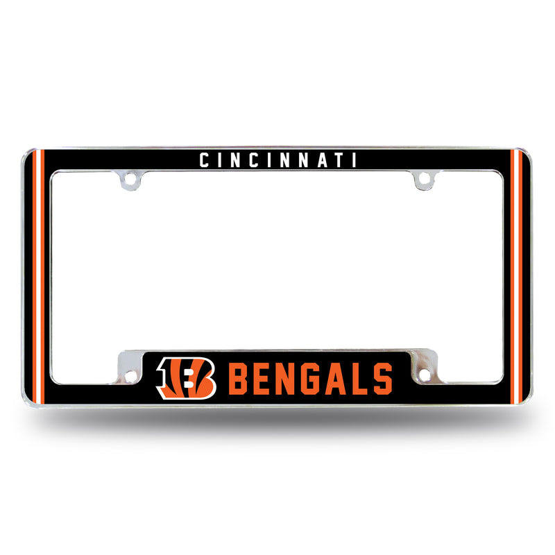 Bengals Alternate Design All Over Chrome Frame - Bottom Oriented