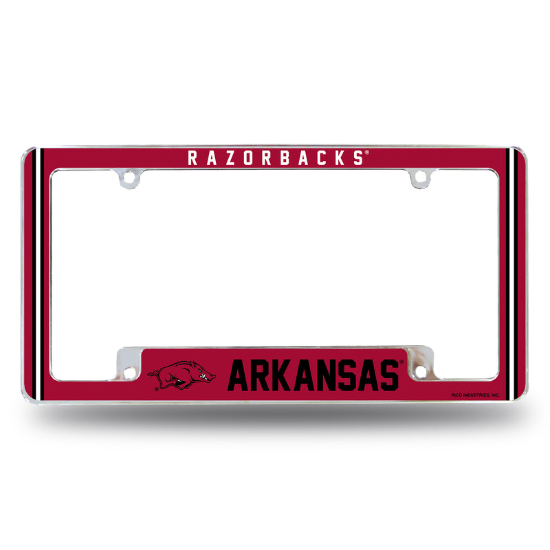 Arkansas University Alternate Design All Over Chrome Frame - Bottom Oriented