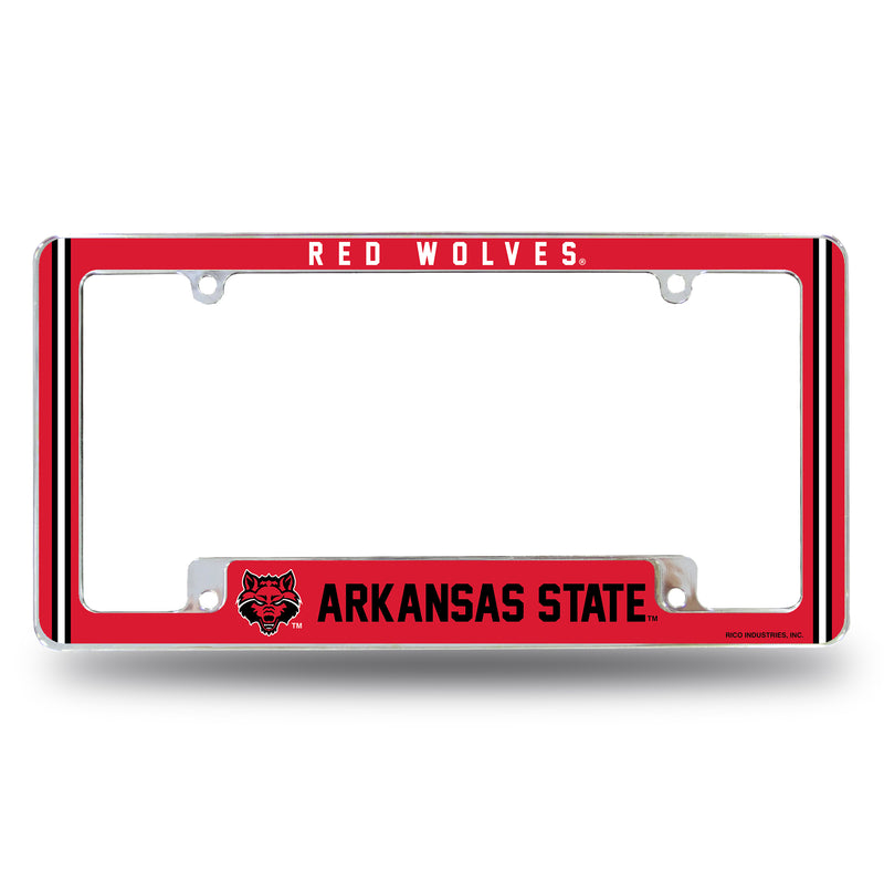 Arkansas State Alternate Design All Over Chrome Frame - Bottom Oriented