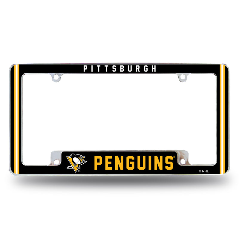 Penguins Alternate Design All Over Chrome Frame - Bottom Oriented