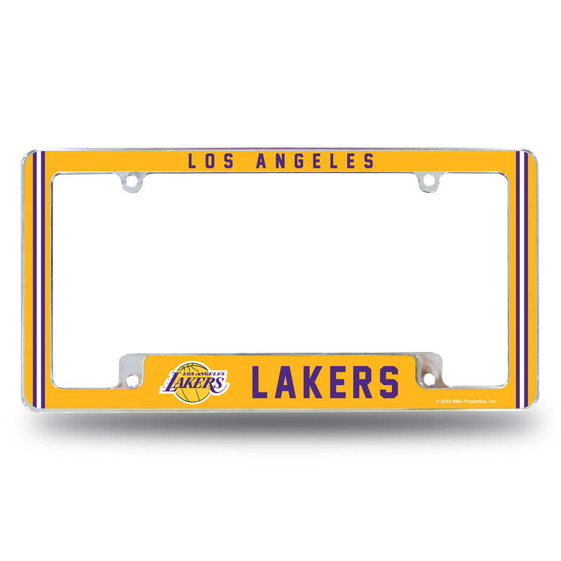 Lakers Alternate Design All Over Chrome Frame - Bottom Oriented