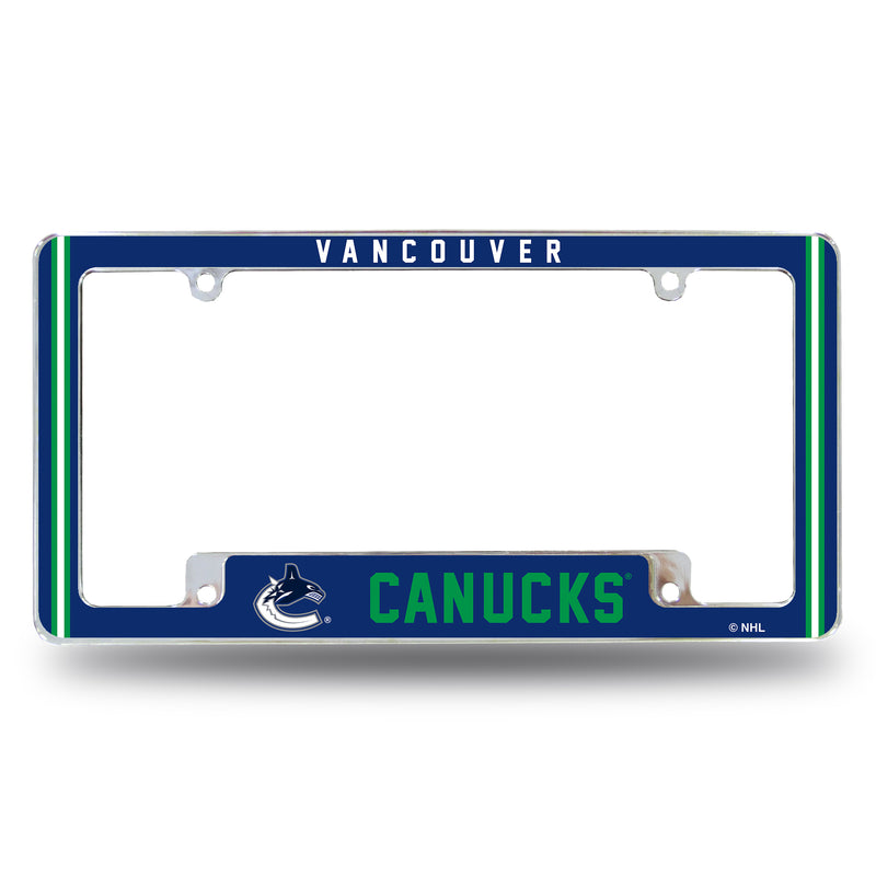 Canucks Alternate Design All Over Chrome Frame - Bottom Oriented