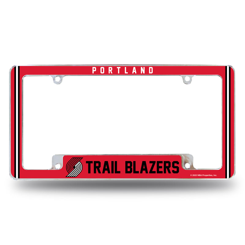 Trail Blazers Alternate Design All Over Chrome Frame - Bottom Oriented