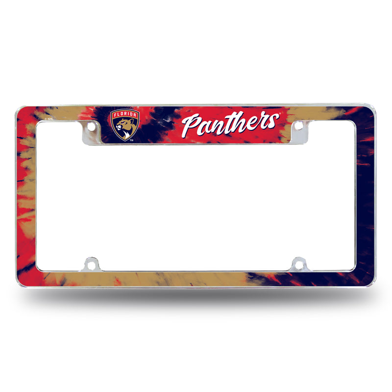 Panthers - Fl - Tie Dye Design - All Over Chrome Frame (Top Oriented)