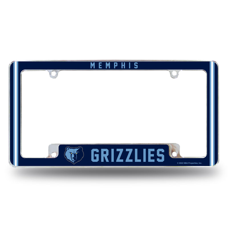 Grizzlies Alternate Design All Over Chrome Frame - Bottom Oriented