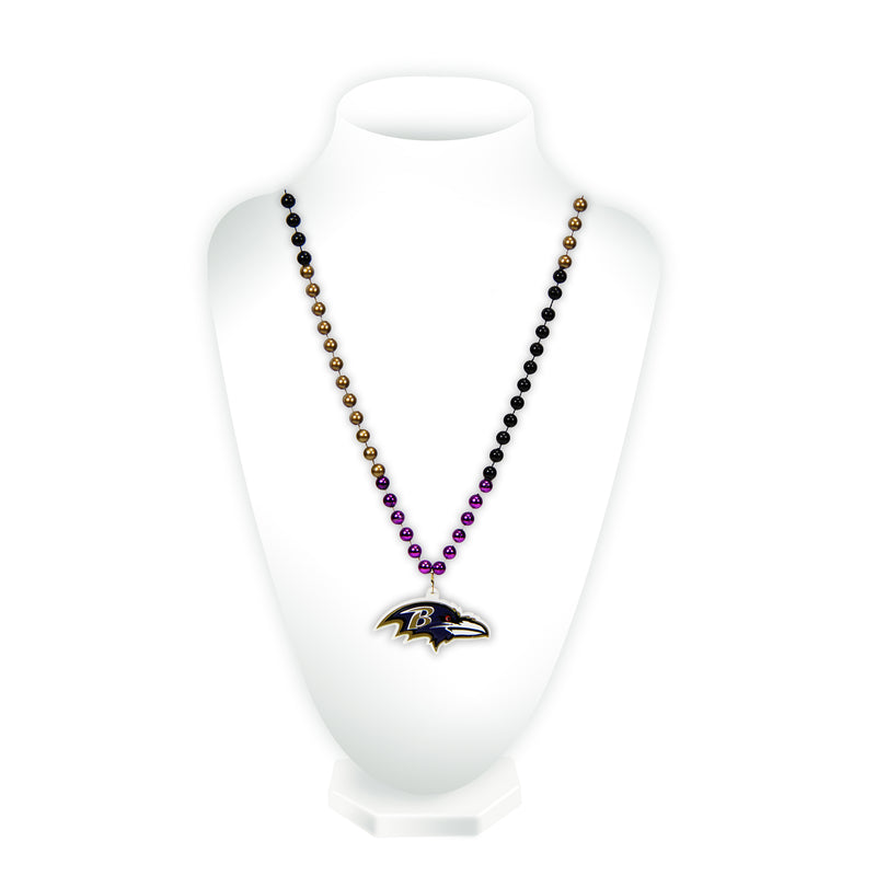 Ravens Sport Beads With Medallion