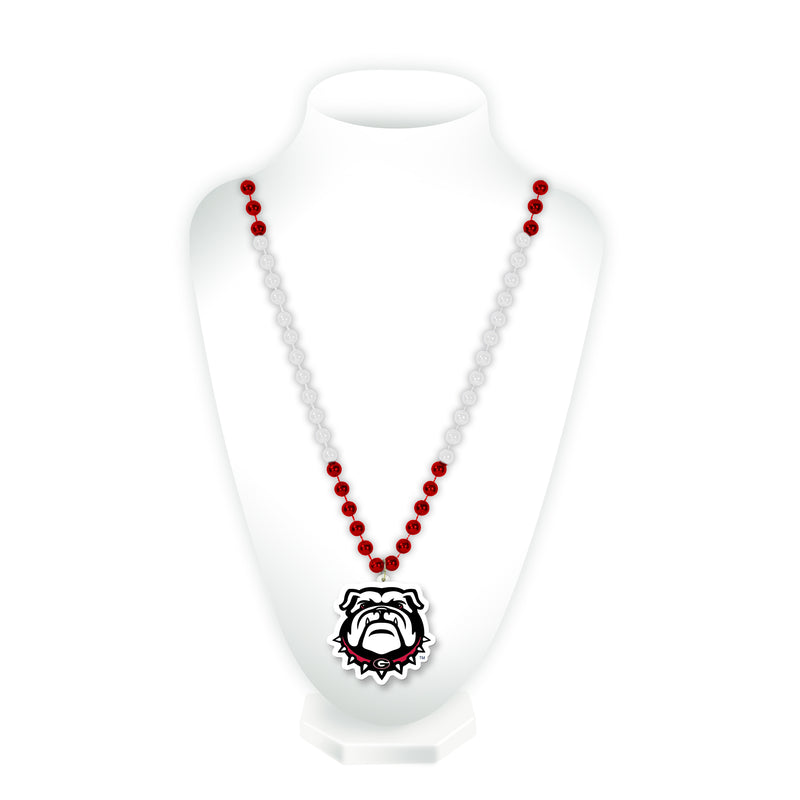 Georgia "Bulldog Logo" Beads W/Medallion