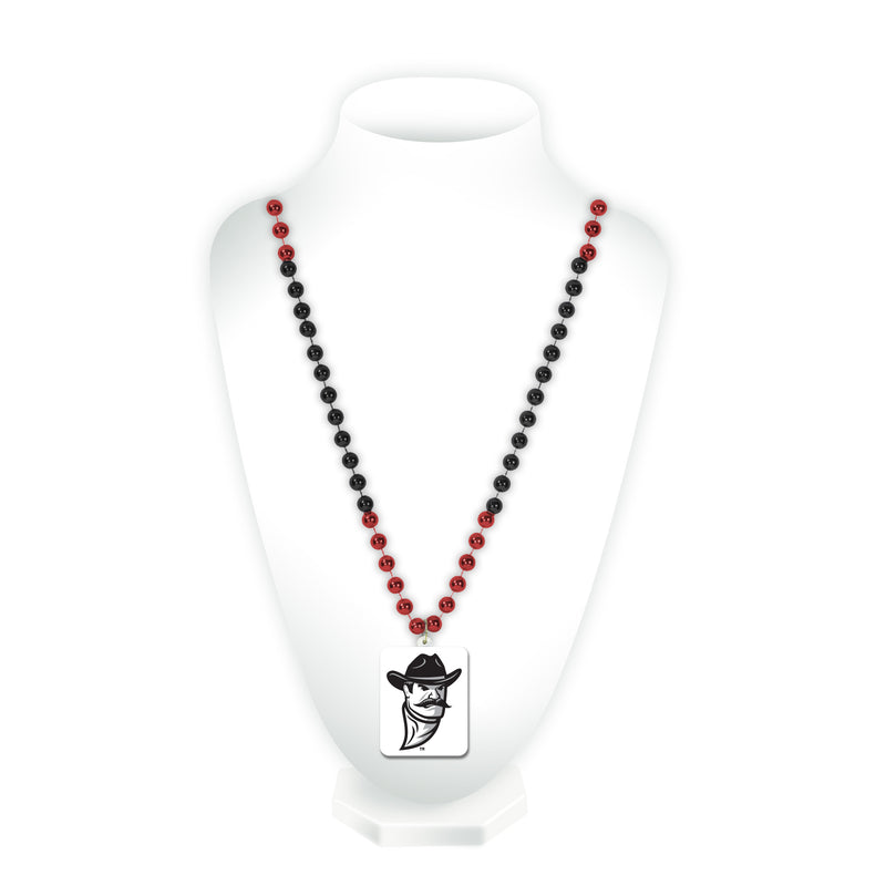 New Mexico St Sport Beads With Medallion