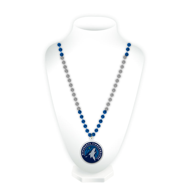 Timberwolves Sport Beads With Medallion