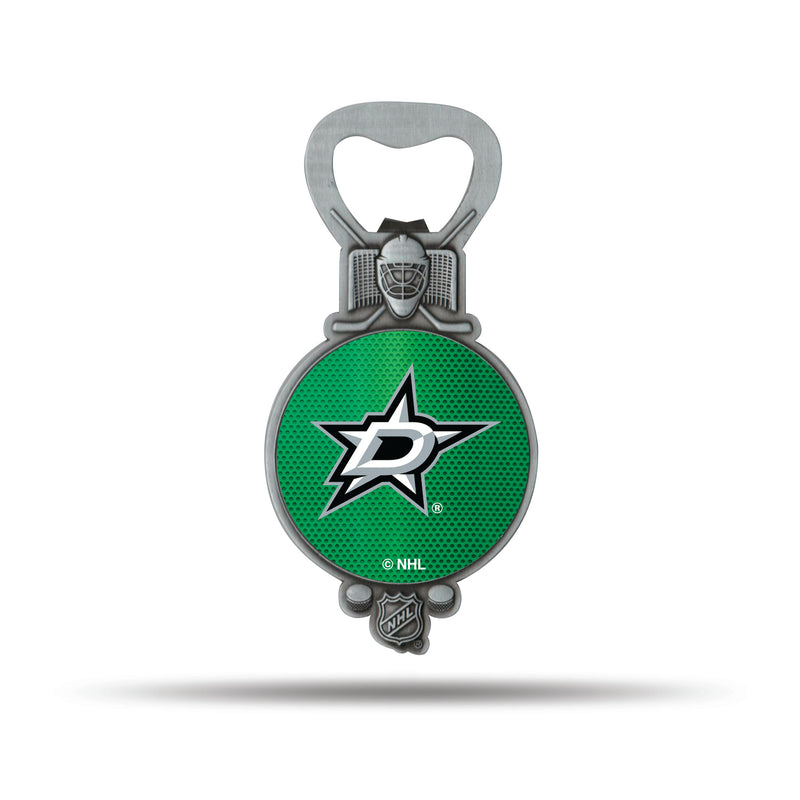 NHL Dallas Stars Magnetic Bottle Opener, Stainless Steel, Strong Magnet to Display on Fridge By Rico Industries