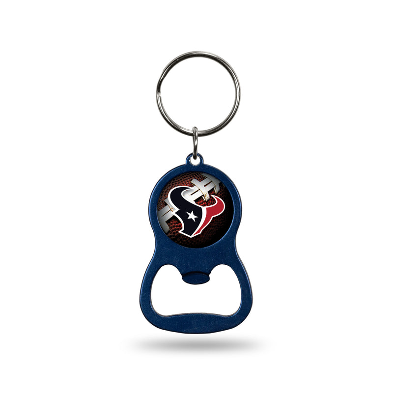 NFL Houston Texans Metal Keychain - Beverage Bottle Opener With Key Ring - Pocket Size By Rico Industries