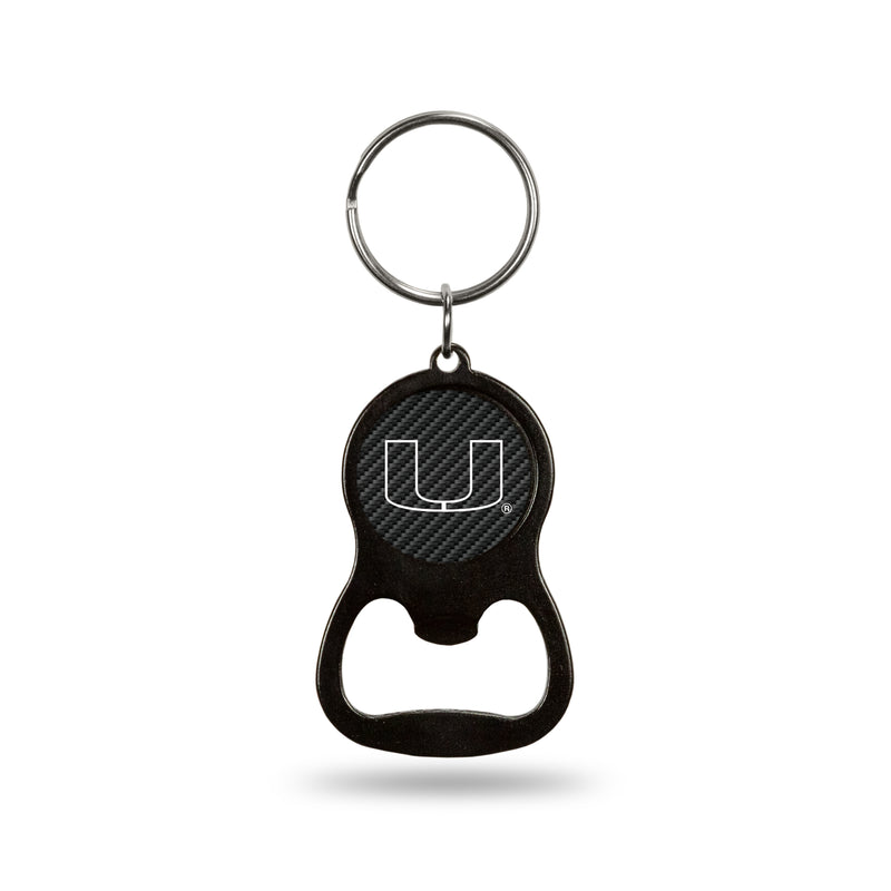 NCAA Miami Hurricanes Metal Keychain - Beverage Bottle Opener With Key Ring - Pocket Size By Rico Industries