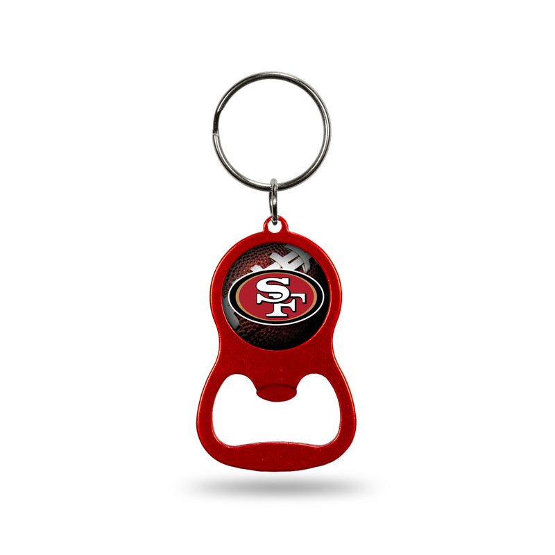 NFL San Francisco 49ers Metal Keychain - Beverage Bottle Opener With Key Ring - Pocket Size By Rico Industries