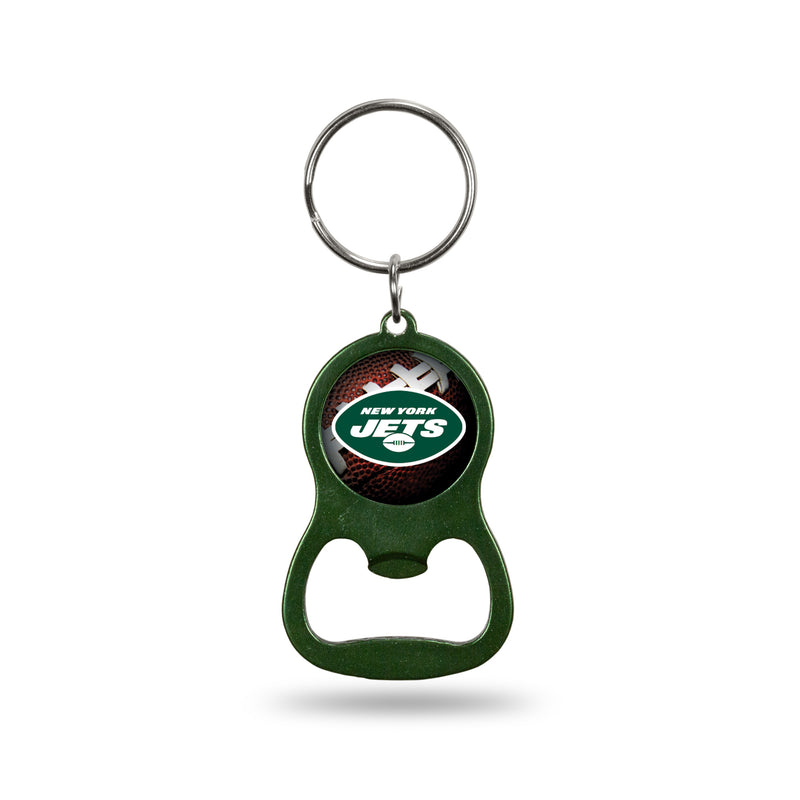 NFL New York Jets Metal Keychain - Beverage Bottle Opener With Key Ring - Pocket Size By Rico Industries