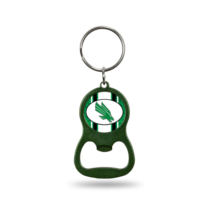 NCAA North Texas Mean Green Metal Keychain - Beverage Bottle Opener With Key Ring - Pocket Size By Rico Industries
