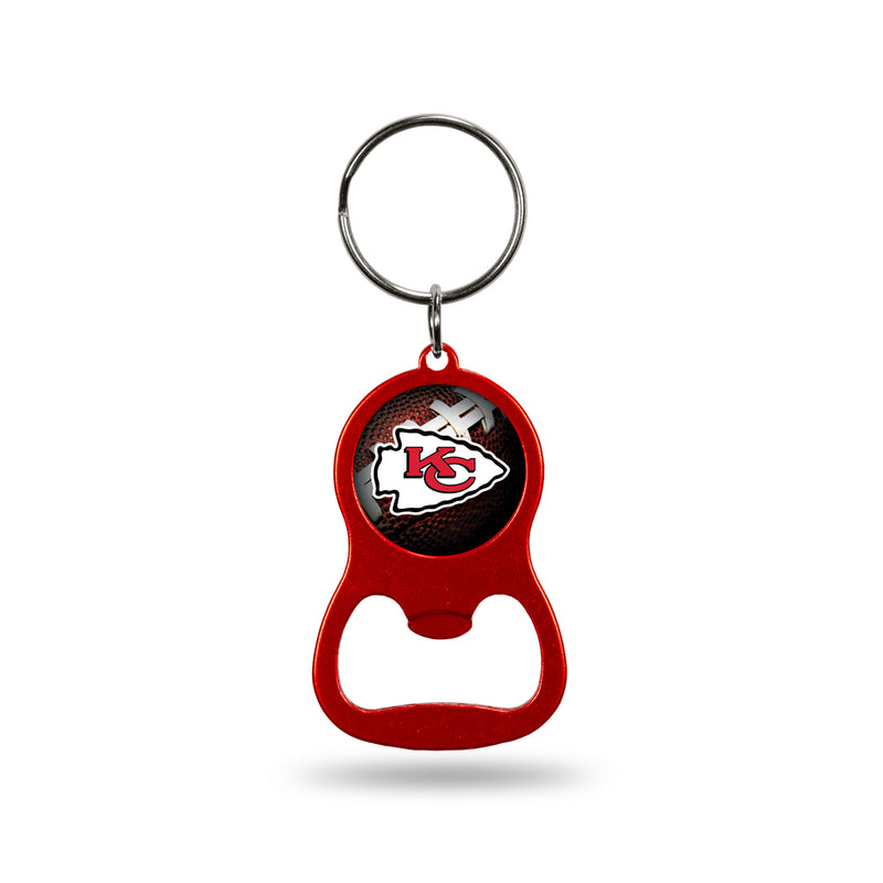 NFL Kansas City Chiefs Metal Keychain - Beverage Bottle Opener With Key Ring - Pocket Size By Rico Industries