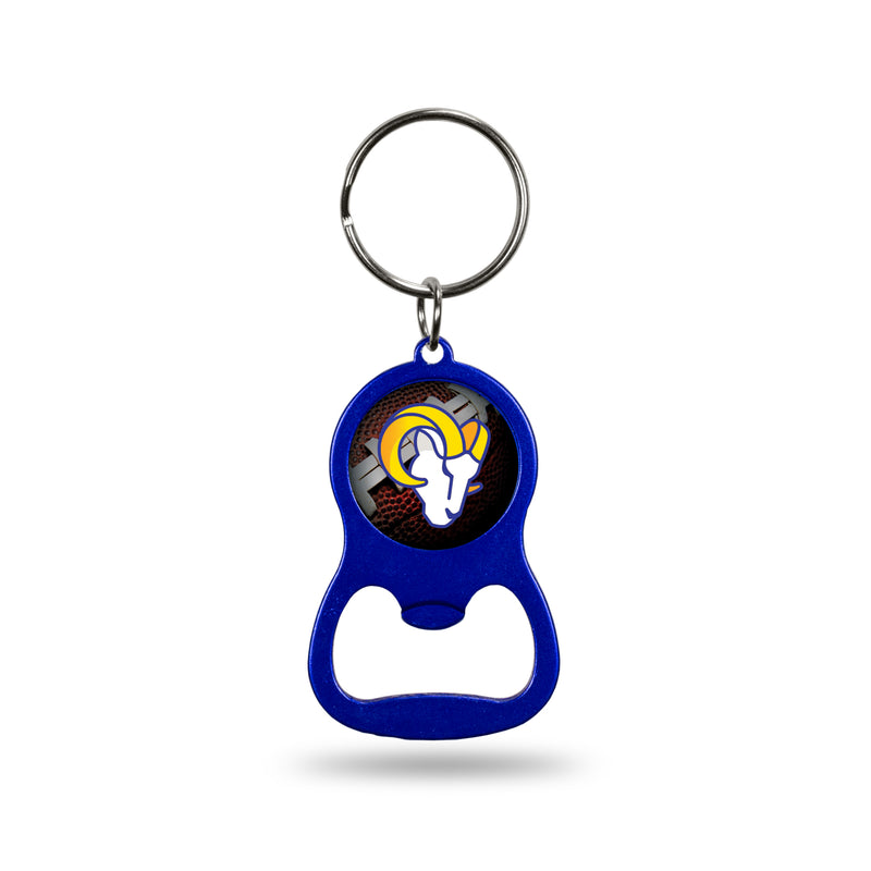 NFL Los Angeles Rams Metal Keychain - Beverage Bottle Opener With Key Ring - Pocket Size By Rico Industries