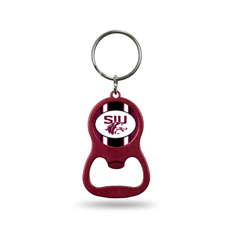 NCAA Southern Illinois Salukis Metal Keychain - Beverage Bottle Opener With Key Ring - Pocket Size By Rico Industries