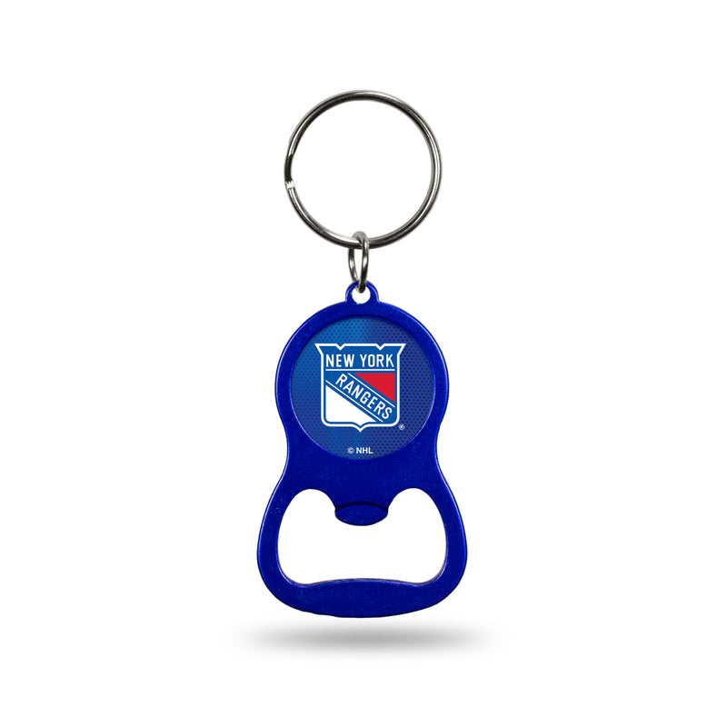 NHL New York Rangers Metal Keychain - Beverage Bottle Opener With Key Ring - Pocket Size By Rico Industries