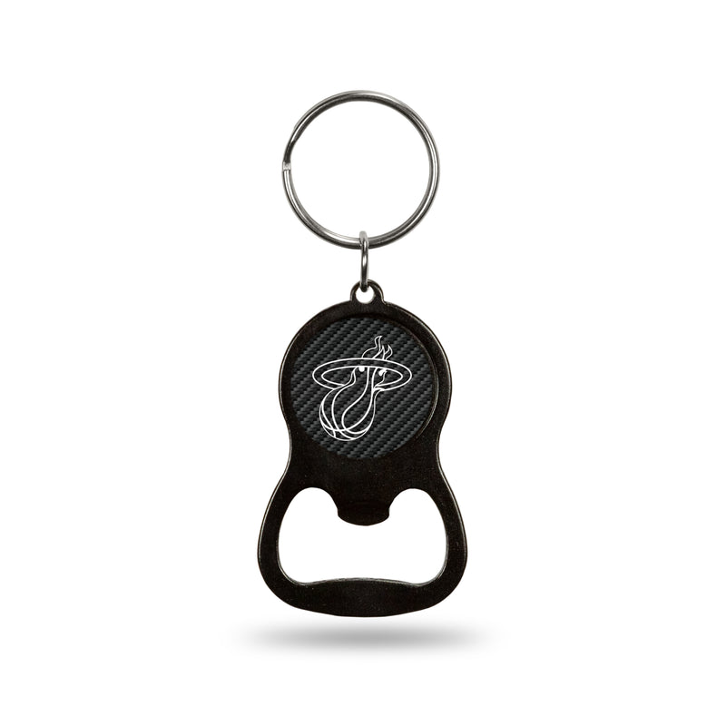 NBA Miami Heat Metal Keychain - Beverage Bottle Opener With Key Ring - Pocket Size By Rico Industries