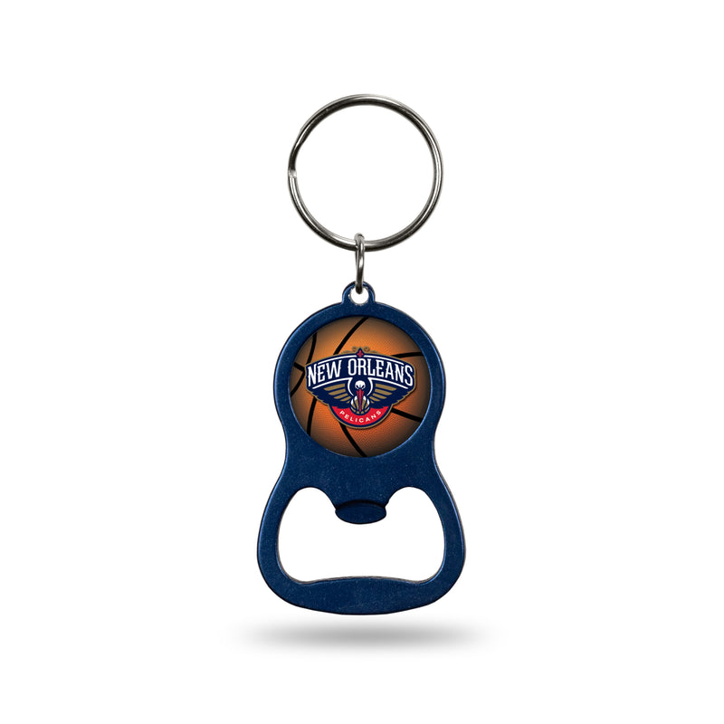 NBA New Orleans Pelicans Metal Keychain - Beverage Bottle Opener With Key Ring - Pocket Size By Rico Industries