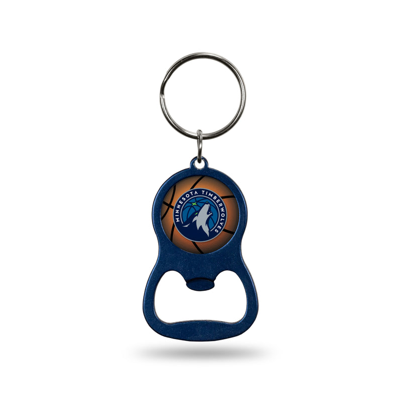 NBA Minnesota Timberwolves Metal Keychain - Beverage Bottle Opener With Key Ring - Pocket Size By Rico Industries