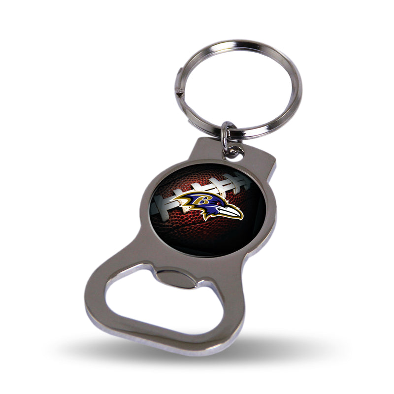 NFL Baltimore Ravens Metal Keychain - Beverage Bottle Opener With Key Ring - Pocket Size By Rico Industries