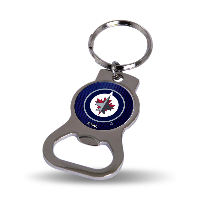 NHL Winnipeg Jets Metal Keychain - Beverage Bottle Opener With Key Ring - Pocket Size By Rico Industries