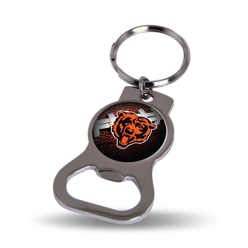 NFL Chicago Bears Metal Keychain - Beverage Bottle Opener With Key Ring - Pocket Size By Rico Industries