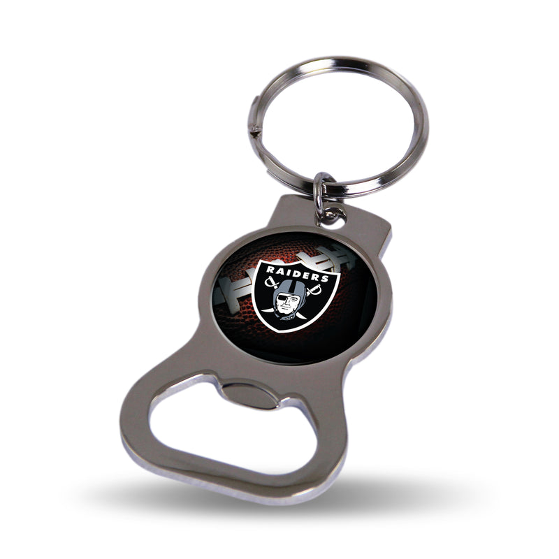 NFL Las Vegas Raiders Metal Keychain - Beverage Bottle Opener With Key Ring - Pocket Size By Rico Industries