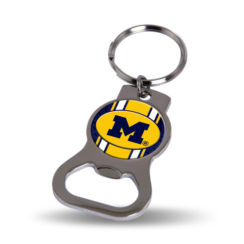 NCAA Michigan Wolverines Metal Keychain - Beverage Bottle Opener With Key Ring - Pocket Size By Rico Industries