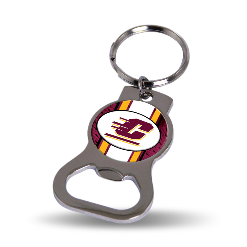 NCAA Central Michigan Chippewas Metal Keychain - Beverage Bottle Opener With Key Ring - Pocket Size By Rico Industries