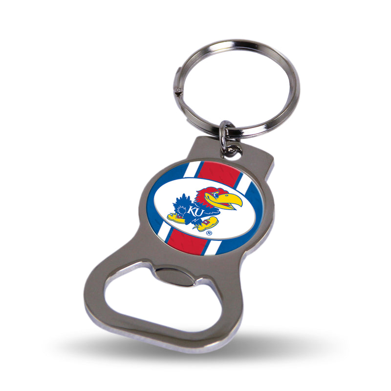 NCAA Kansas Jayhawks Metal Keychain - Beverage Bottle Opener With Key Ring - Pocket Size By Rico Industries