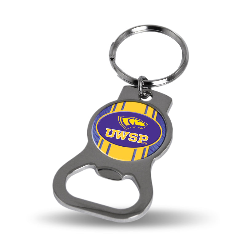 NCAA Wisconsin-Stevens Point Pointers Metal Keychain - Beverage Bottle Opener With Key Ring - Pocket Size By Rico Industries