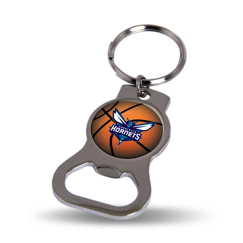 NBA Charlotte Hornets Metal Keychain - Beverage Bottle Opener With Key Ring - Pocket Size By Rico Industries
