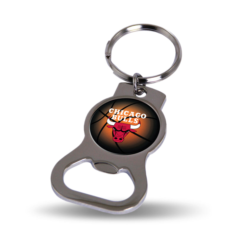 NBA Chicago Bulls Metal Keychain - Beverage Bottle Opener With Key Ring - Pocket Size By Rico Industries