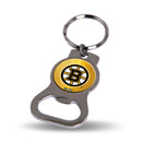 NHL Boston Bruins Metal Keychain - Beverage Bottle Opener With Key Ring - Pocket Size By Rico Industries