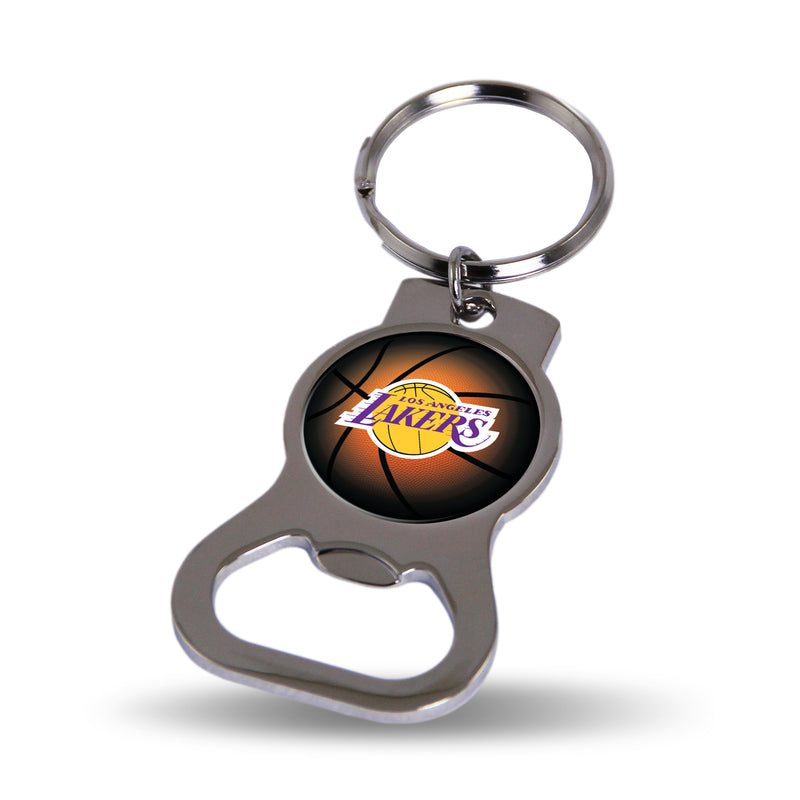 NBA Los Angeles Lakers Metal Keychain - Beverage Bottle Opener With Key Ring - Pocket Size By Rico Industries