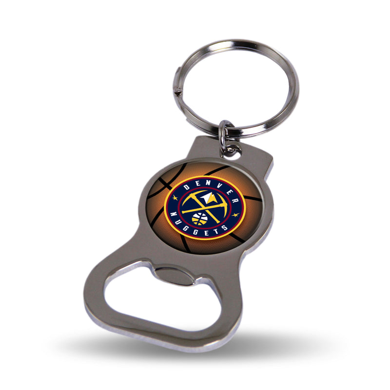 NBA Denver Nuggets Metal Keychain - Beverage Bottle Opener With Key Ring - Pocket Size By Rico Industries