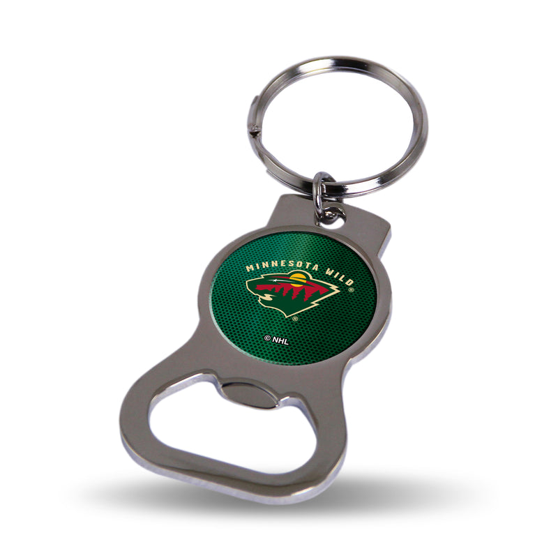NHL Minnesota Wild Metal Keychain - Beverage Bottle Opener With Key Ring - Pocket Size By Rico Industries