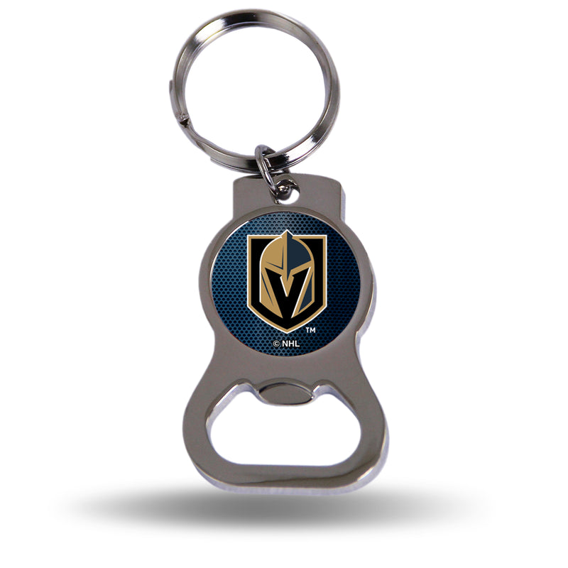 NHL Vegas Golden Knights Metal Keychain - Beverage Bottle Opener With Key Ring - Pocket Size By Rico Industries