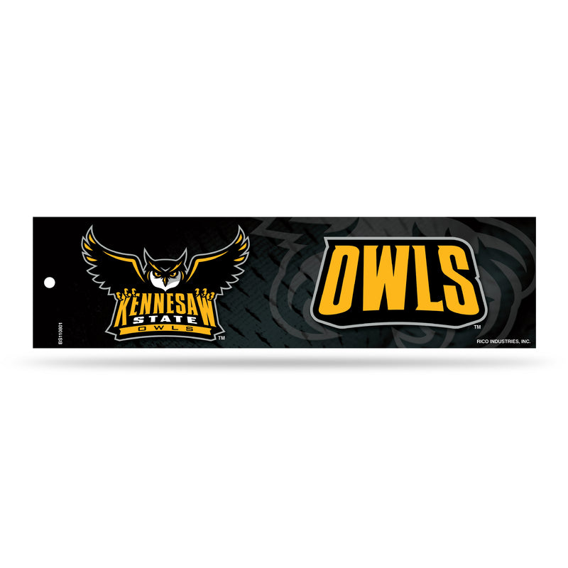 NCAA Kennesaw State Owls 3" x 12" Car/Truck/Jeep Bumper Sticker By Rico Industries