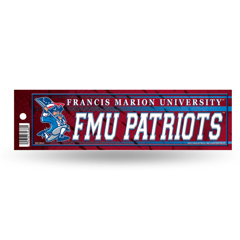 NCAA Francis Marion Patriots 3" x 12" Car/Truck/Jeep Bumper Sticker By Rico Industries