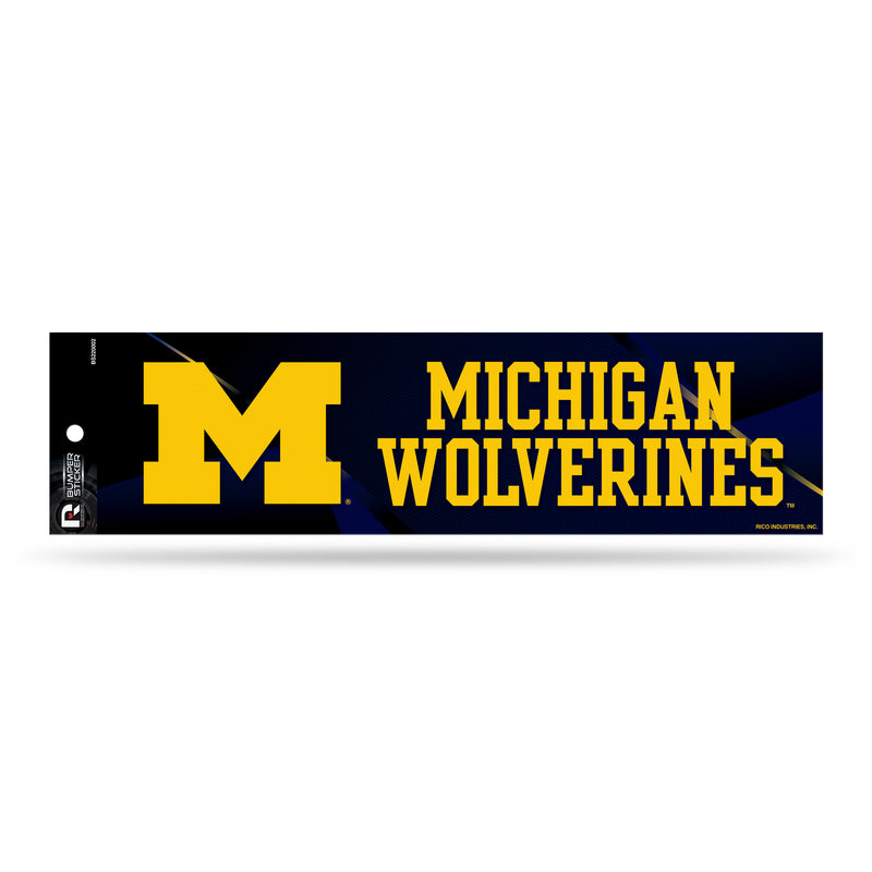 NCAA Michigan Wolverines 3" x 12" Car/Truck/Jeep Bumper Sticker By Rico Industries